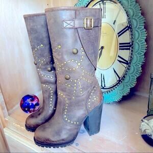 Ash Leather Studded Boots Women’s 37 7